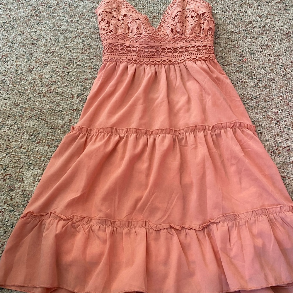 Chic Backless Coral Dress